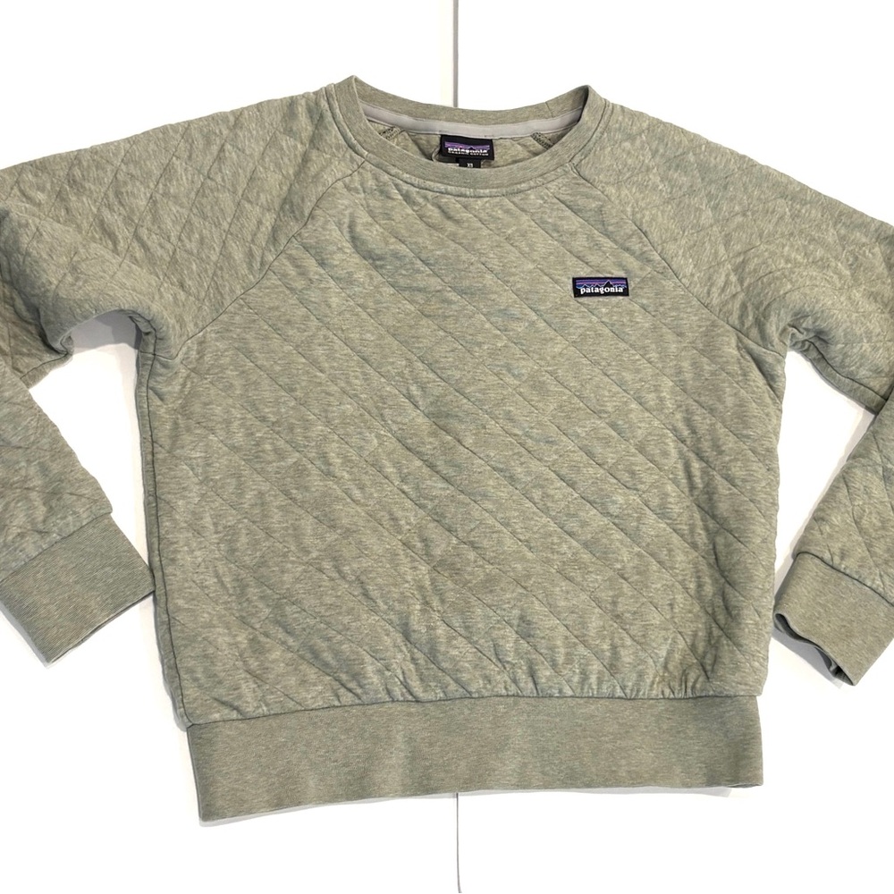 Patagonia Women Quilted Sweatshirt Organic Cotton XS Light green - Picture 2 of 7